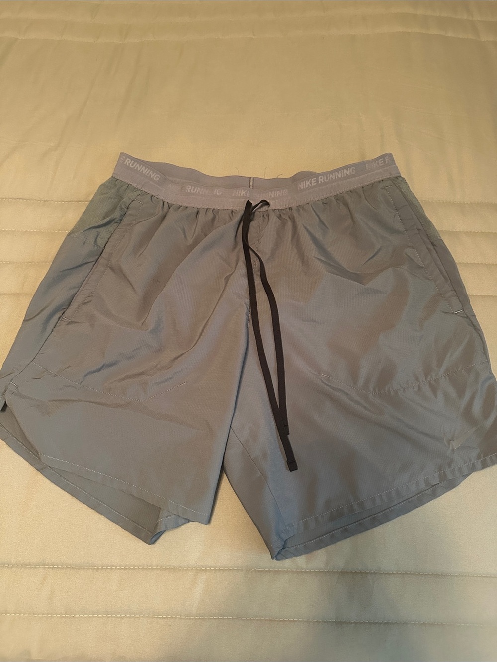 Nike Gray Running Shorts with Black Drawstring